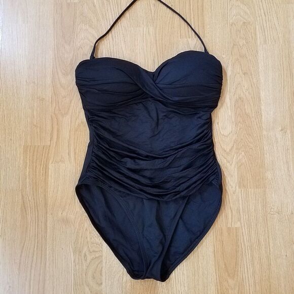 La Blanca Twist Front Bandeau One Piece sz 8 - Picture 2 of 6